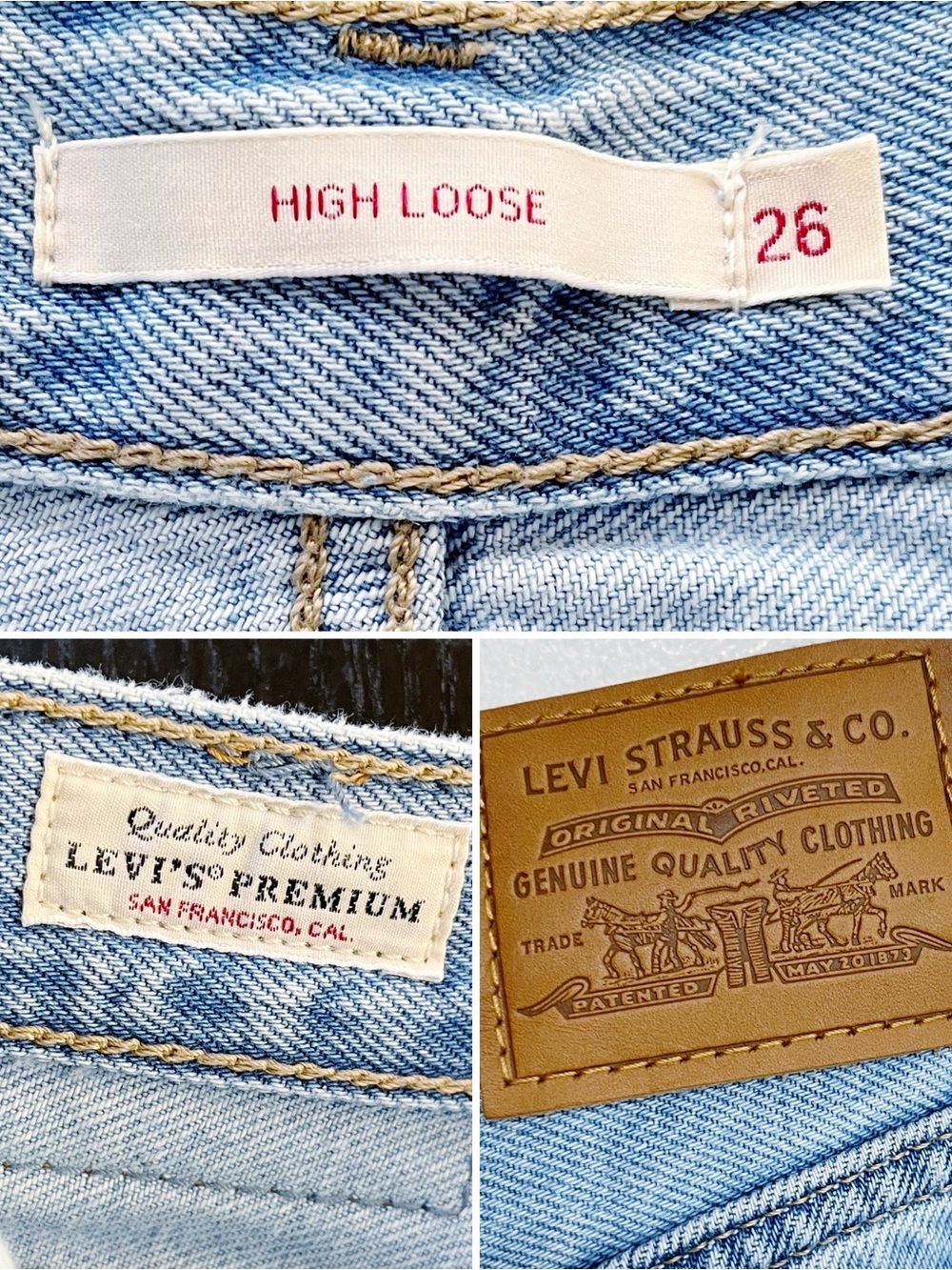 BOGO! Levi's High Loose Premium Denim Jeans in Full Circle Wash Size 26 - Picture 11 of 12